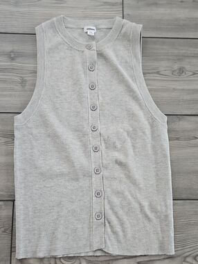 GARAGE sleeveless cardigan in gray size small